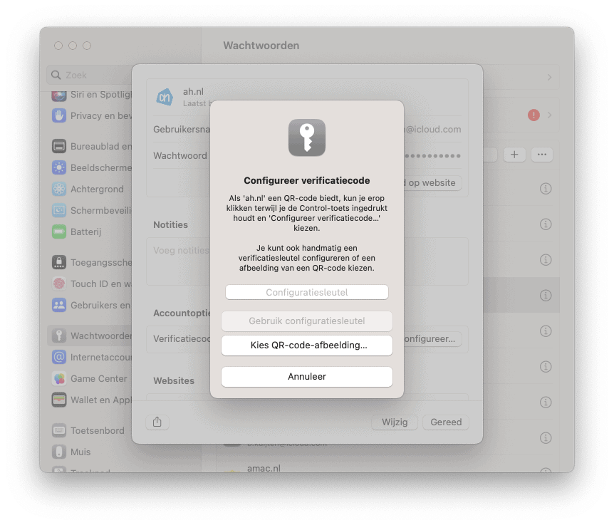 Mac verificatiecode voor wachtwoord configureren in instellingen van macOS Ventura