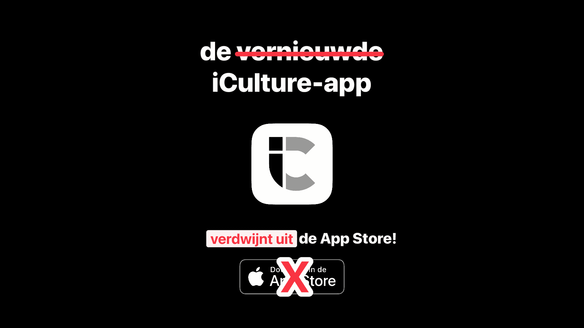 Aankondiging dat de iCulture app stopt