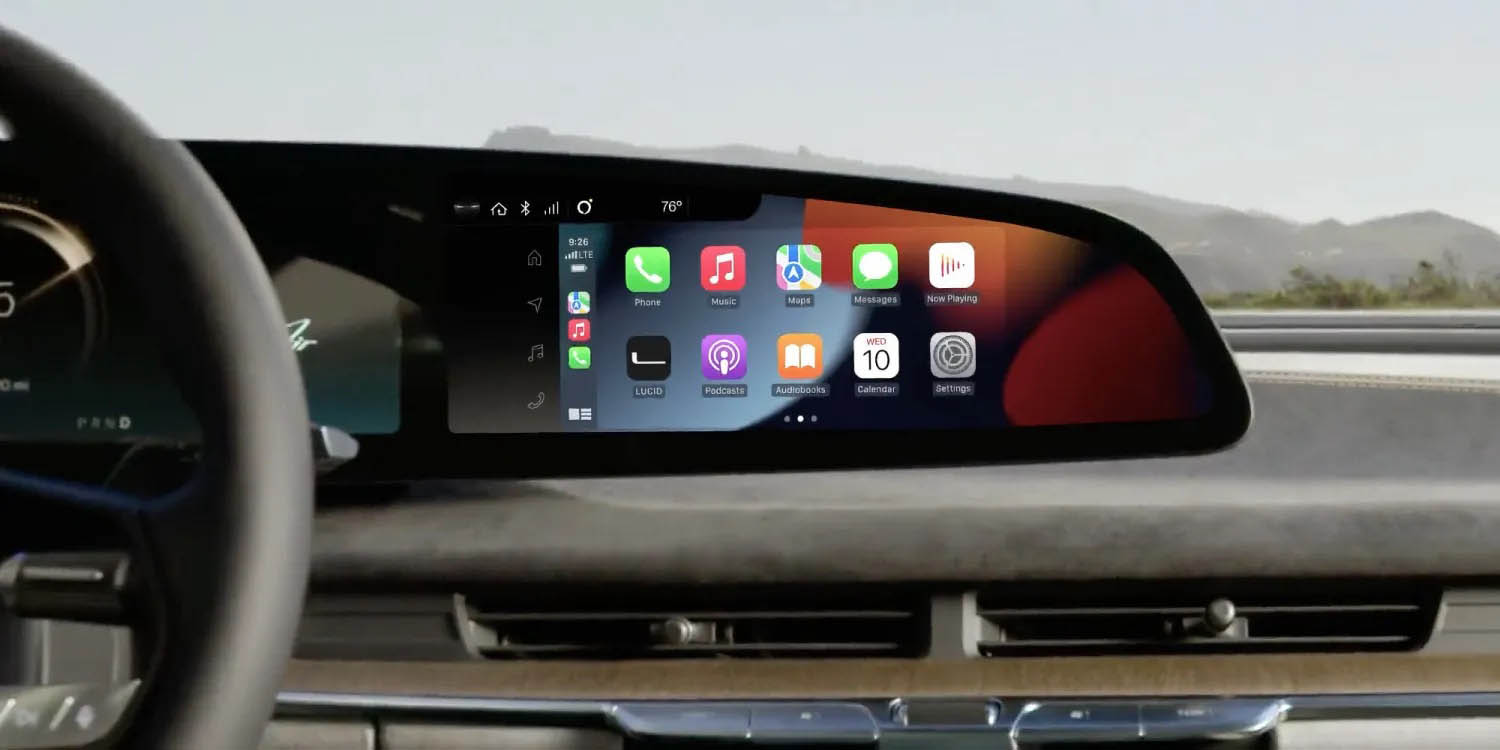 Lucid Air met draadloze Apple CarPlay