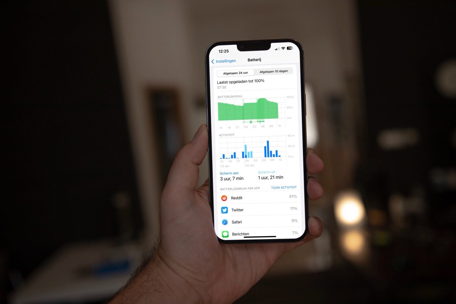 Batterijverbruik van iPhone bekijken
