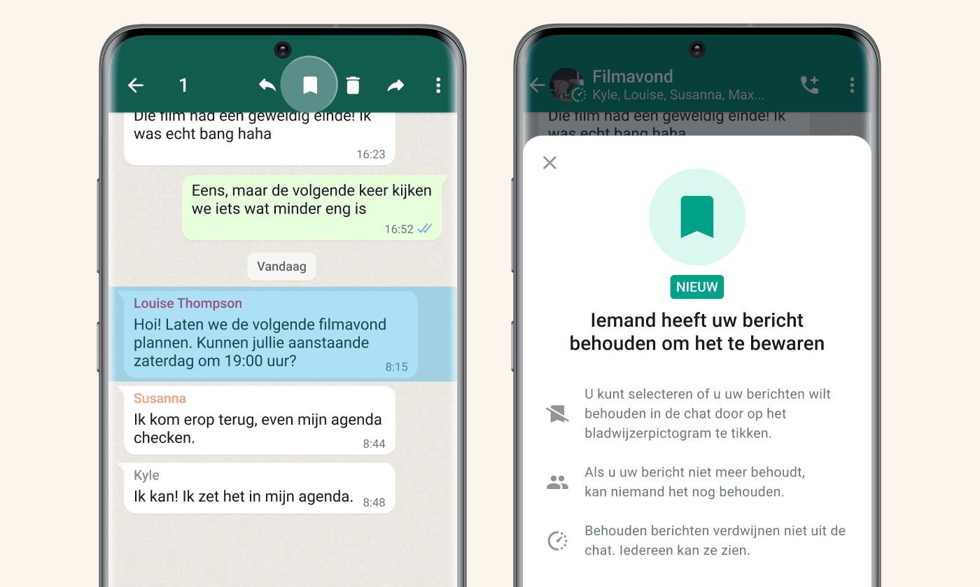 WhatsApp in chat bewaren